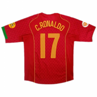 Portugal C.Ronaldo #17 Retro Jersey Home Euro Cup Final 2004