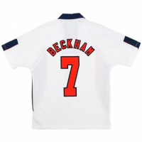 Beckham #7 Retro England Home Jersey World Cup 1998